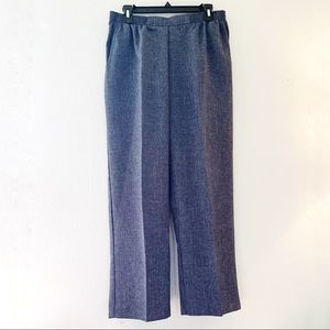 Alfred Dunner Pants Denim Pull On Textured Straight Leg Dark Indigo 14P Tik-Tok